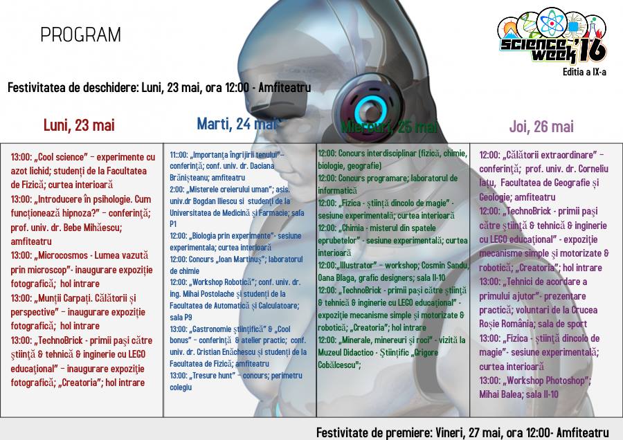 (REPORTAJ) A început a IX a ediţie a Science Week