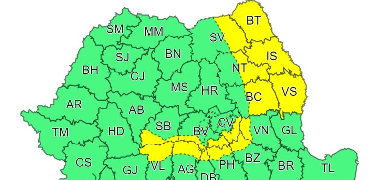 METEO: COD GALBEN de vânt puternic în Moldova
