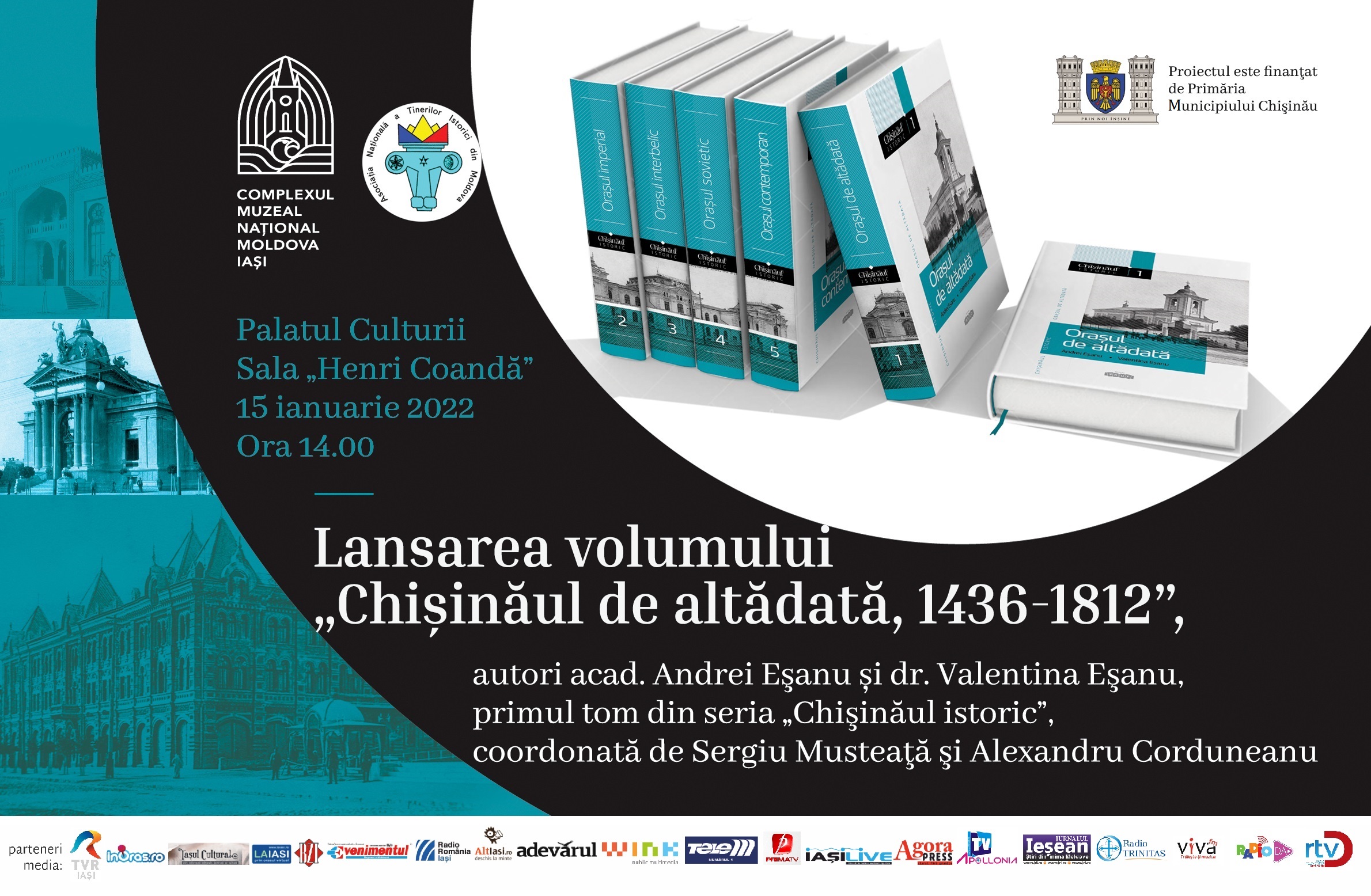 Lansare de carte la Palatul Culturii din Iași:  „Chișinăul de altădată, 1436 – 1812”