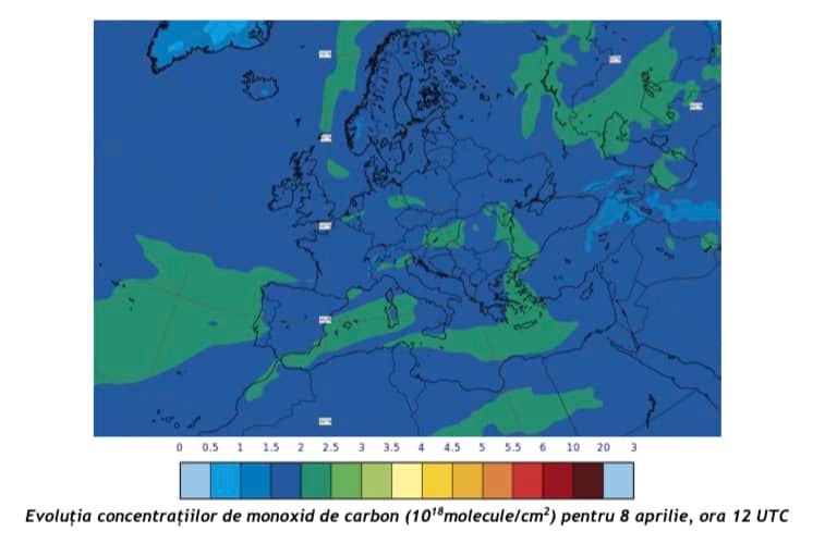 Analiză cu privire la concentrațiile de monoxid de carbon în zona României
