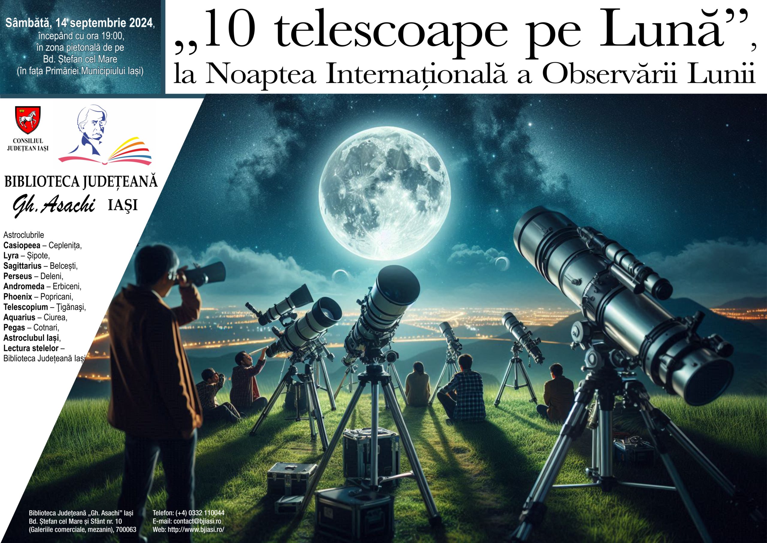 Iași: „10 telescoape pe Lună”, la Noaptea Internațională a Observării Lunii
