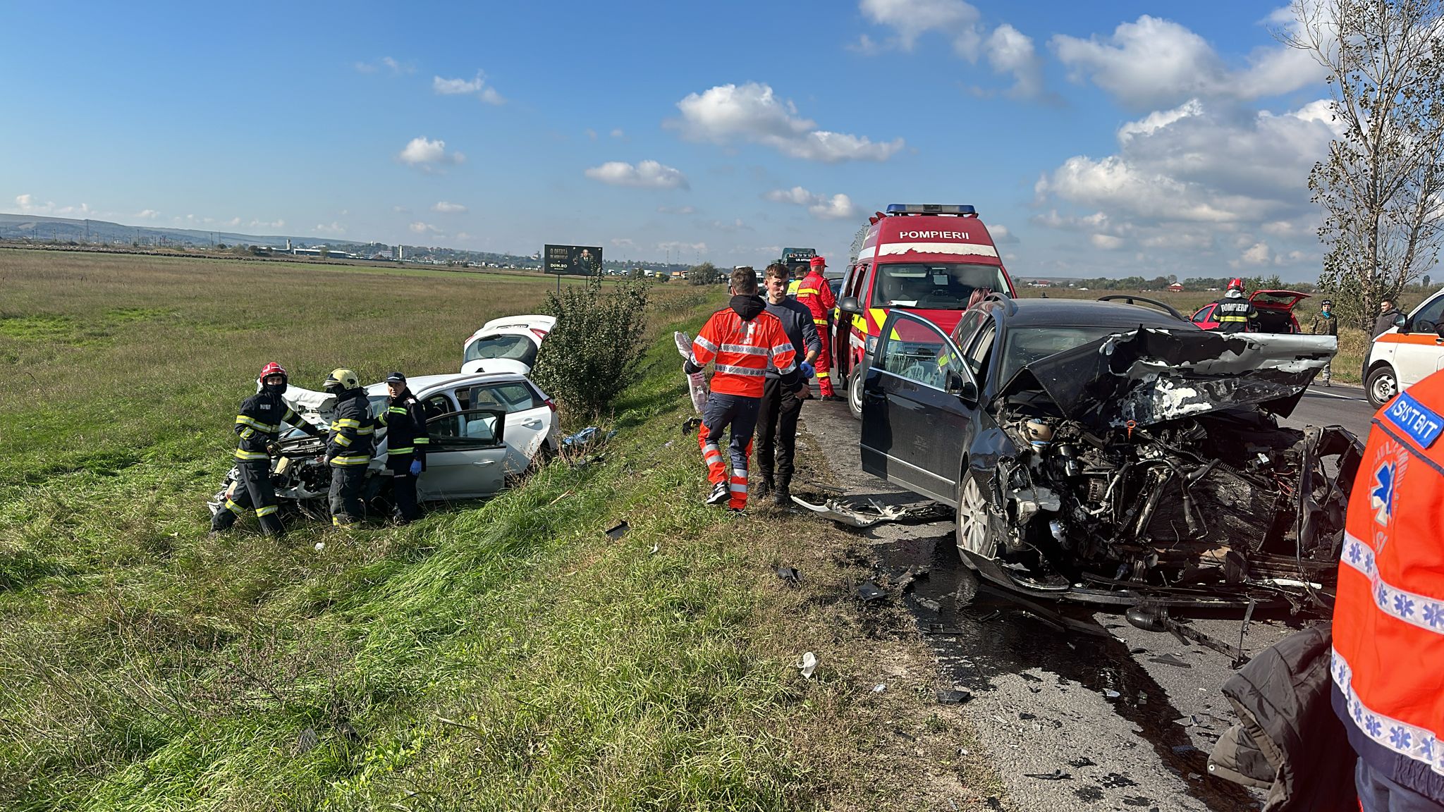 (FOTO) Accident rutier produs pe DN 28, în zona Podu Iloaiei, ieșire spre Iași