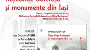Astăzi, la Biblioteca Centrală Universitară, Se lansează albumul „Reședințe boierești și monumente din Iași”