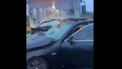 Galaţi: Accident pe DN 22 B între un autobuz şi un autoturism; trei persoane rănite