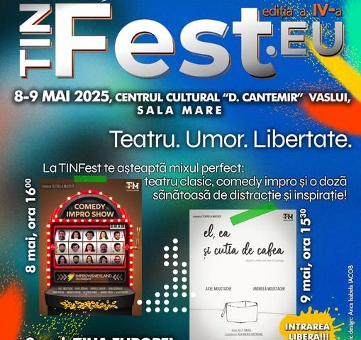 Vaslui: Ediţia a IV-a a Festivalului TINFEST.EU va avea loc în perioada 8-9 mai Vaslui: Ediţia a IV-a a Festivalului TINFEST.EU va avea loc în perioada 8-9 mai