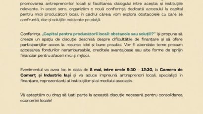 #InfoEconomic: La Iași, eveniment pentru antreprenorii locali în ideea identificării surselor de finanțare pentru afaceri. Precizări, Sebastian Bîrzu, manager de proiecte în cadrul ”Fabricat în Iași”