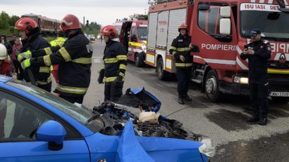 Iași: Accident feroviar în satul Lunca Cetățuii – un autoturism a fost acroșat de tren