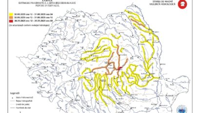 Cod Portocaliu de inundații pe râul Miletin și Cod Galben pe Jijia