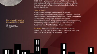 Noaptea Muzeelor la Muzeul Național al Literaturii Române Iași (24 mai)