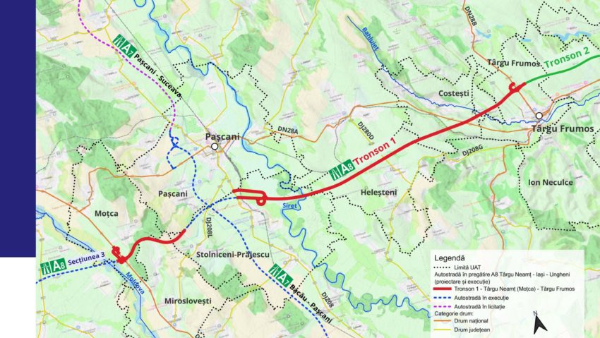 Şase oferte au fost depuse la contractul pentru construirea tronsonului Târgu Neamţ (Moţca)-Târgu Frumos al A8 Şase oferte au fost depuse la contractul pentru construirea tronsonului Târgu Neamţ (Moţca)-Târgu Frumos al A8