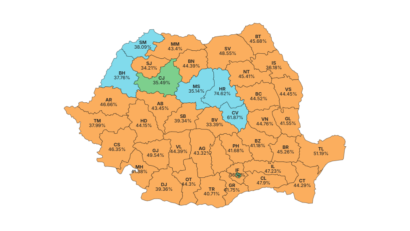 Prezența la urne în județele Moldovei