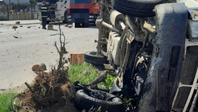 Vrancea: Trafic blocat pe E85, la Adjud, în urma unui accident în care au fost implicate două autoutilitare