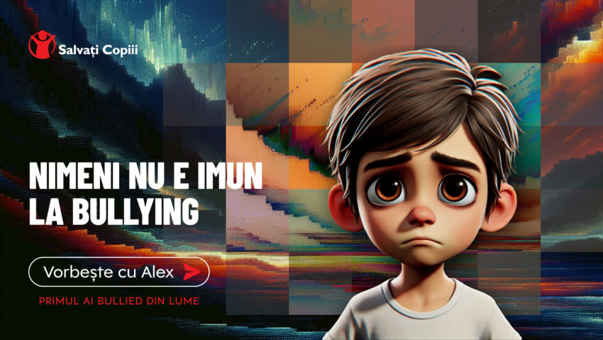 Nimeni nu e imun la bullying – Salvați Copiii lansează campania ”Vorbește cu ALEX” – primul AI bullied din lume Nimeni nu e imun la bullying – Salvați Copiii lansează campania ”Vorbește cu ALEX” – primul AI bullied din lume