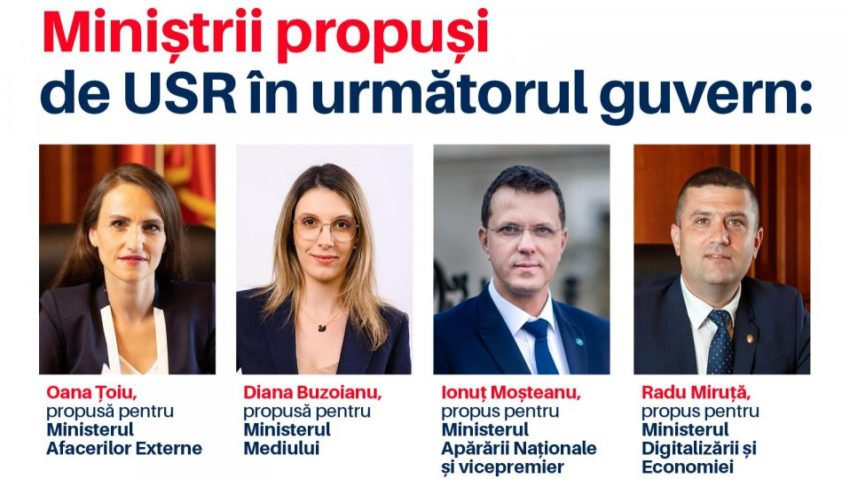 USR și-a desemnat miniștrii în viitorul cabinet condus de Ilie Bolojan USR și-a desemnat miniștrii în viitorul cabinet condus de Ilie Bolojan