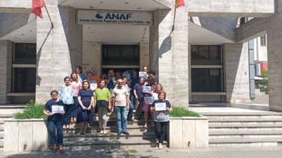 (AUDIO/FOTO) Iaşi: Protest spontan al sindicaliştilor ANAF