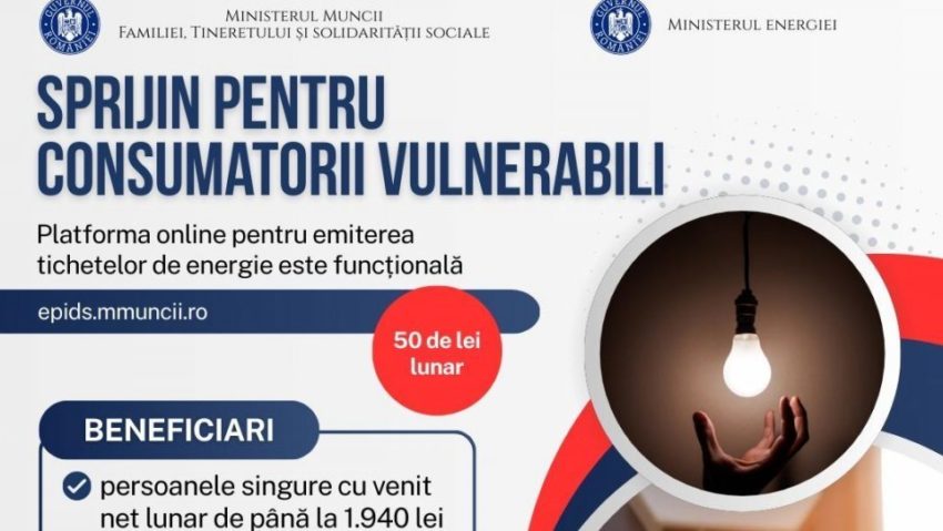 Consumatorii vulnerabili fără acces la internet pot depune cererile în scris pentru acordarea tichetului electronic de energie Consumatorii vulnerabili fără acces la internet pot depune cererile în scris pentru acordarea tichetului electronic de energie