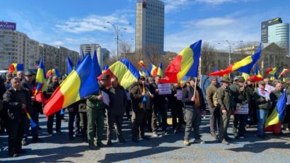 Reprezentanţii sindicatelor din Silvicultură protestează în faţa Ministerului Mediului