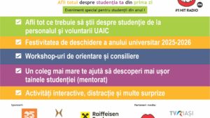 UAIC organizează cea de-a XIV-a ediție a evenimentului „Bun venit la UAIC”, dedicat integrării studenților din anul I