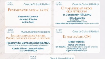 ISTORIE și MUZICĂ, a IV-a ediție a seriei de conferințe-concert se deschide pe 1 octombrie, de Ziua Internațională a Muzicii, la Rădăuți