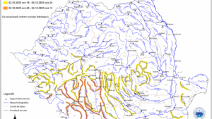Risc de inundații în mai multe județe din România