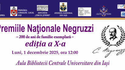 PREMIILE NAȚIONALE NEGRUZZI 200, ediția a X-a, la BCU Iași – 1 decembrie 2025