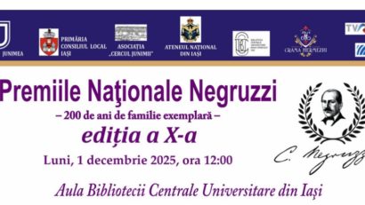 PREMIILE NAȚIONALE NEGRUZZI 200, ediția a X-a, la BCU Iași – 1 decembrie 2025