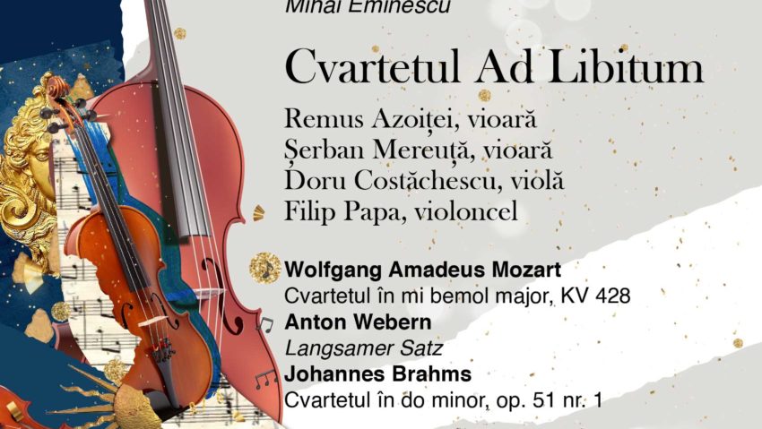 Iași, 17 dec, 19:00 Aula BCU Concertul Cvartetului Ad libitum