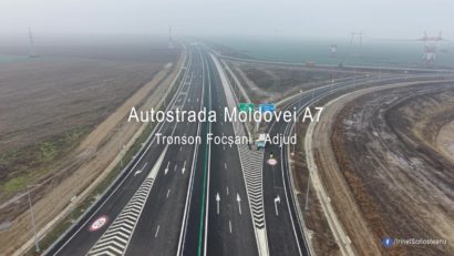 Tronsonul Focşani-Adjud al Autostrăzii Moldovei, de aproximativ 50 de kilometri, urmează să fie deschis circulaţiei