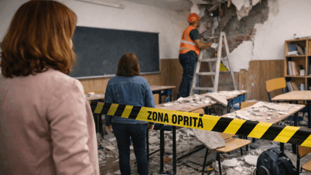 (AUDIO) Incident grav într-un liceu din Botoșani: O bucată de tavan s-a prăbușit peste elevi