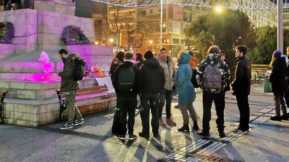 (AUDIO) Protest al studenților în Piața Unirii din Iași, împotriva măsurilor de austeritate