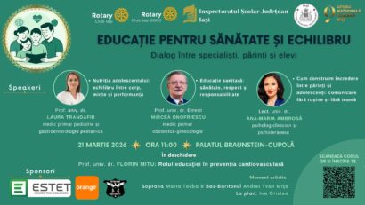 (AUDIO) Conferința ”Educația pentru sănătate și echilibru”, dedicată elevilor și părinților ieșeni