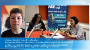 #StareaEducației:(INTERVIU) Campania #StaiSigurPeNet – De ce ”interzis” pe net nu funcționează. Cristina Mocanu, formator pentru educație media digitală: ”Media și tehnologia sunt omniprezente, iar încercarea de a le interzice este nerealistă și chiar contraproductivă, deoarece ceea ce este interzis devine mai atractiv pentru copii și adolescenți.”