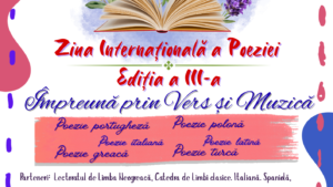Universitatea Națională de Arte ”George Enescu” Iași: Ziua Internațională a Poeziei „Împreună prin Vers și Muzică”
