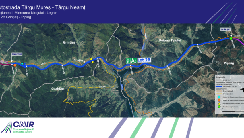 CNIR a semnat contractul de supervizare pentru lotul 2B Grințieș-Pipirig al Autostrăzii A8 Târgu Mureș-Târgu Neamț