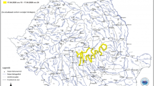 INHGA: Cod galben de inundaţii pe râuri de pe raza a şapte judeţe, până la miezul nopţii