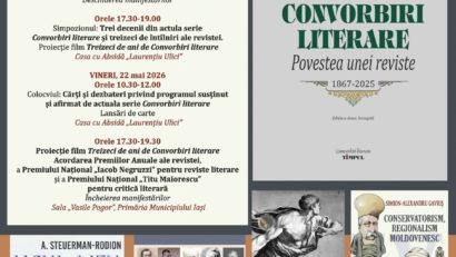 Iași: Zilele Revistei Convorbiri literare (21 – 23 mai 2026)