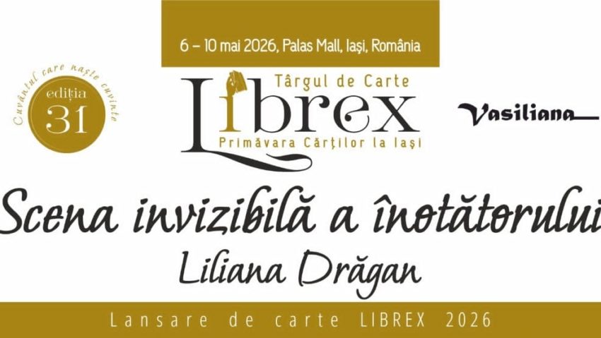 Profesorul Liliana Drăgan lansează volumul „Scena invizibilă a înotătorului” mâine, 9 mai, la Librex 2026
