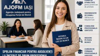 AJOFM Iași: Prime de stabilitate și indemnizații de șomaj pentru absolvenții care se angajează