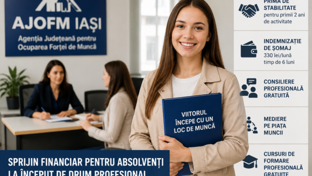 AJOFM Iași: Prime de stabilitate și indemnizații de șomaj pentru absolvenții care se angajează