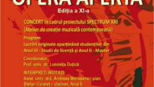 Iași: 16 iunie, orele 17.00, examen spectacol Opera Aperta la UNAGE, Sala Caudella – Casa Balș
