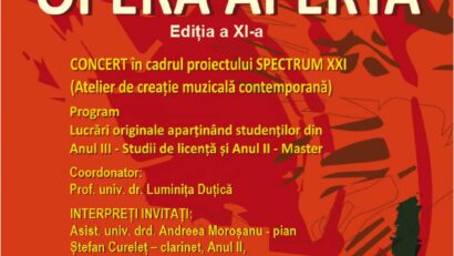 Iași: 16 iunie, orele 17.00, examen spectacol Opera Aperta la UNAGE, Sala Caudella – Casa Balș