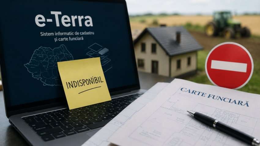Aplicația e-Terra rămâne indisponibilă până la sfârșitul săptămânii. Sunt afectate tranzacțiile imobiliare și activitatea fermierilor