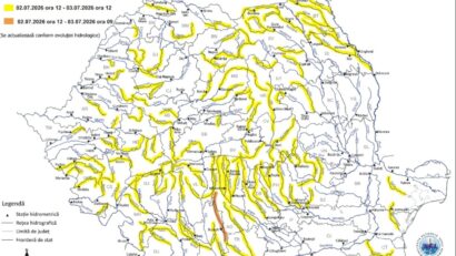 Risc de inundații în mai multe bazine hidrografice din România