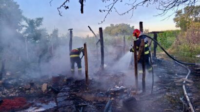 (AUDIO) Incendiu devastator în Botoșani: un adăpost de animale și un depozit de furaje au ars