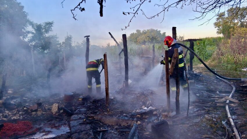 (AUDIO) Incendiu devastator în Botoșani: un adăpost de animale și un depozit de furaje au ars