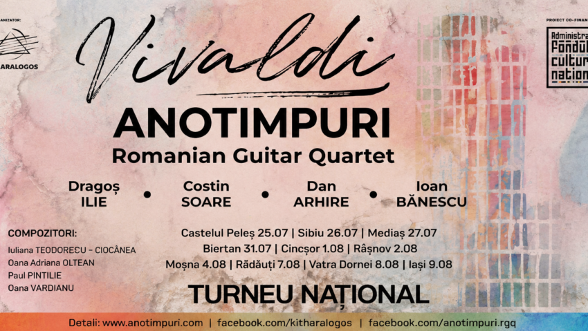 Turneul „Anotimpuri/Vivaldi” al Romanian Guitar Quartet se încheie cu trei concerte la Rădăuți, Vatra Dornei și Iași