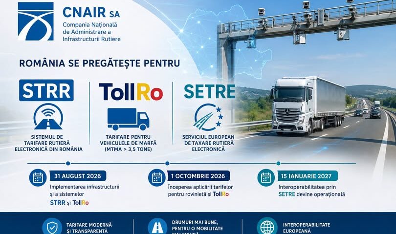 Aplicarea tarifelor pentru rovinietă și TollRo va începe la 1 octombrie 2026
