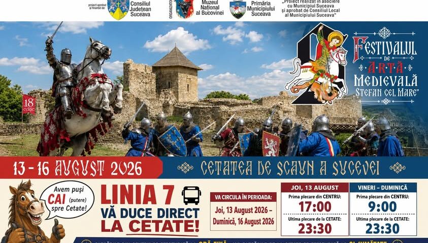 (AUDIO) La Suceava începe, astăzi, cea de-a 20-a ediție a Festivalului de Artă Medievală „Ștefan cel Mare”