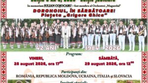 Festivalul-Concurs Internațional de Muzică Populară „Mugurelul” din Dorohoi – într-un stop cadru cu Marcel Dupu inițiator al evenimentului și director al Clubului Copiilor și Elevilor din Dorohoi alături de Mihai Florin Pohoață la ”Pulsul Zilei” – 27.08.2026.