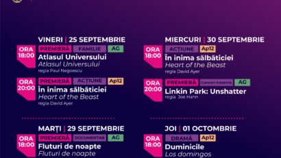 Programul săptămânal al proiecțiilor de la Cinema Ateneu Iași pentru perioada 25 septembrie – 1 octombrie 2026